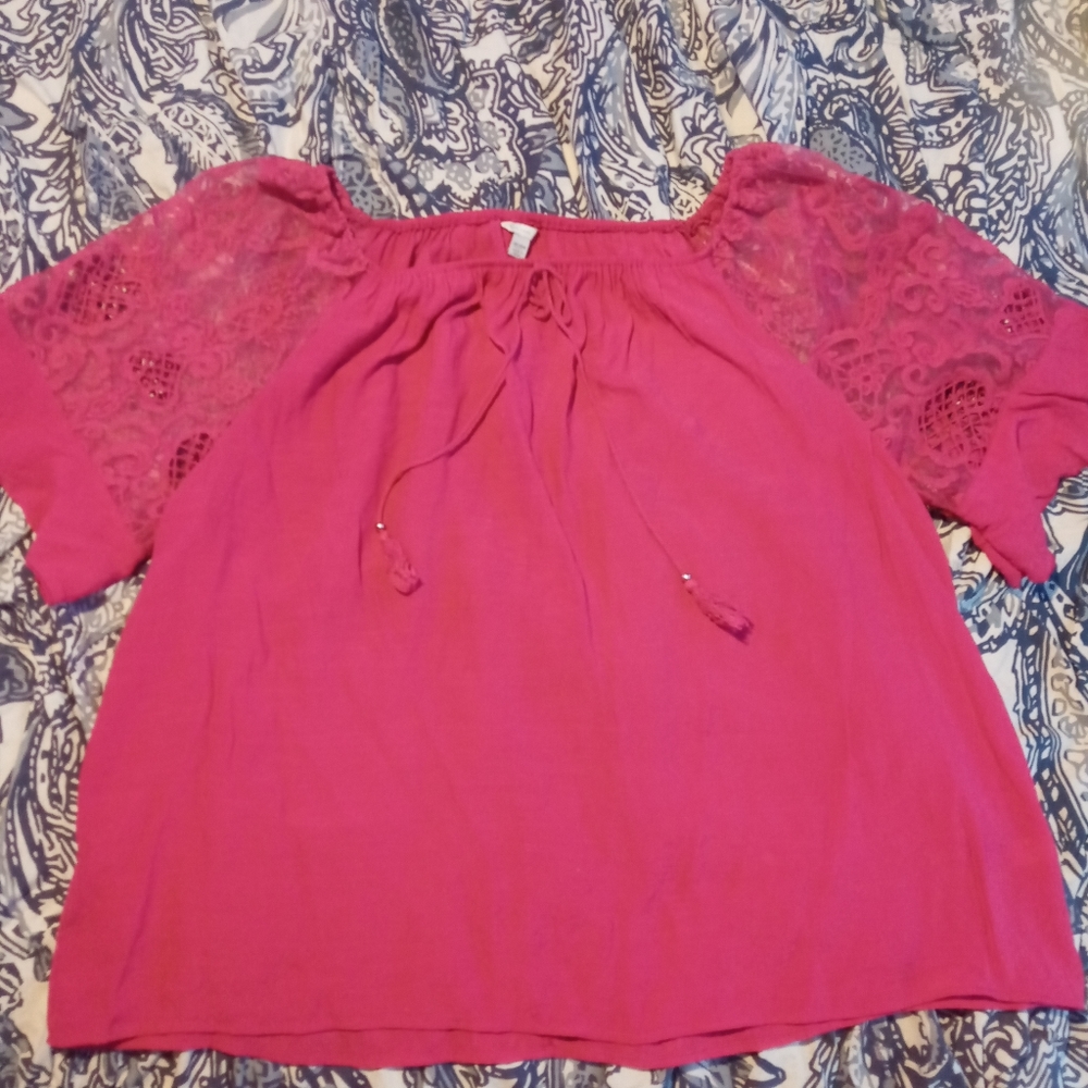 COPY - Cato short sleeve sheer/lace blouse size 26/28